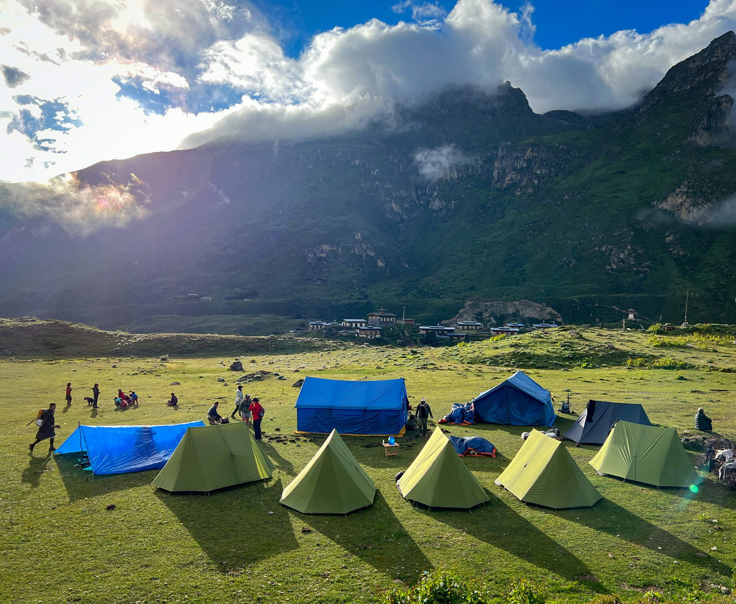 Camping in the Lunana Valley.