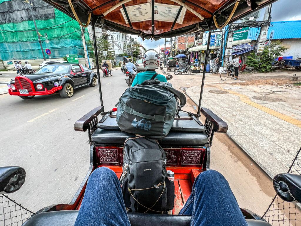 Tuk-tuk taxi in Siem Reap, Cambodia.