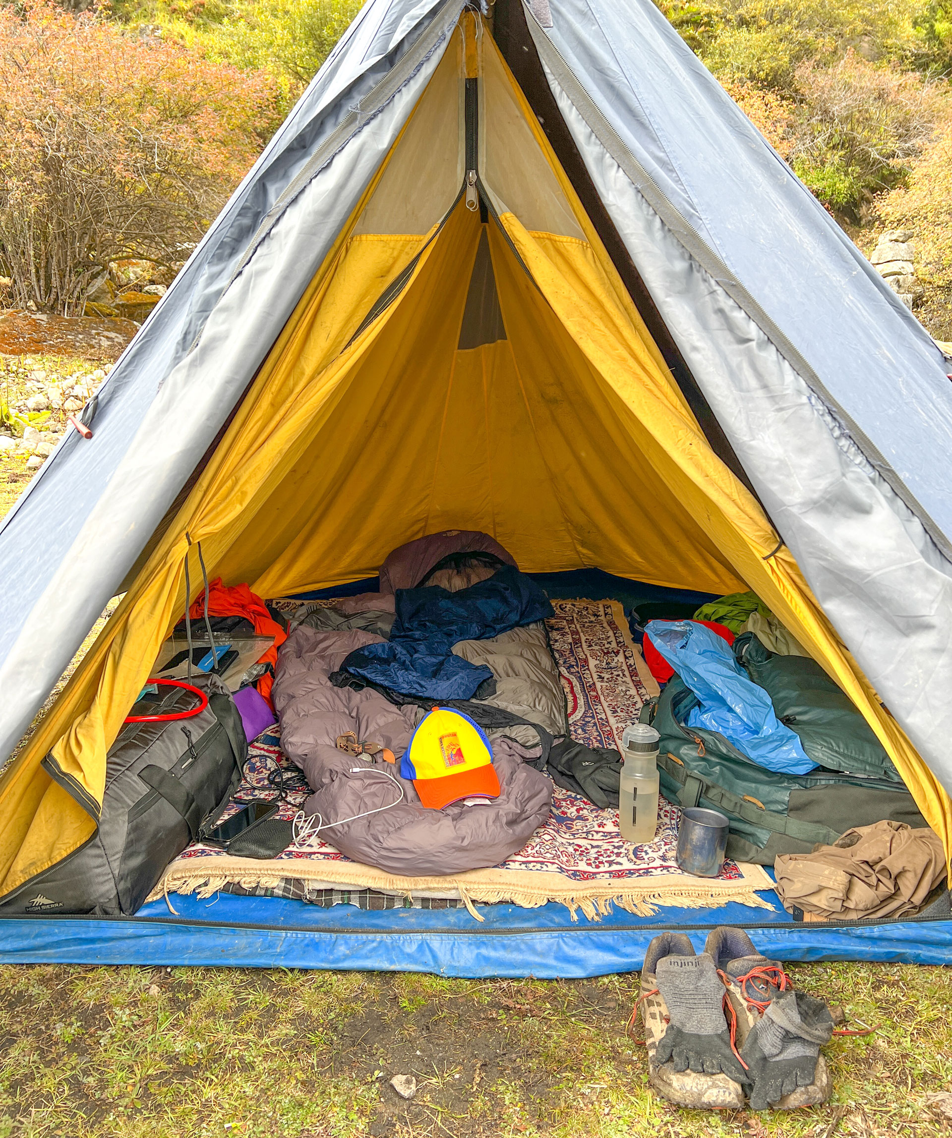 My home tent during the race.