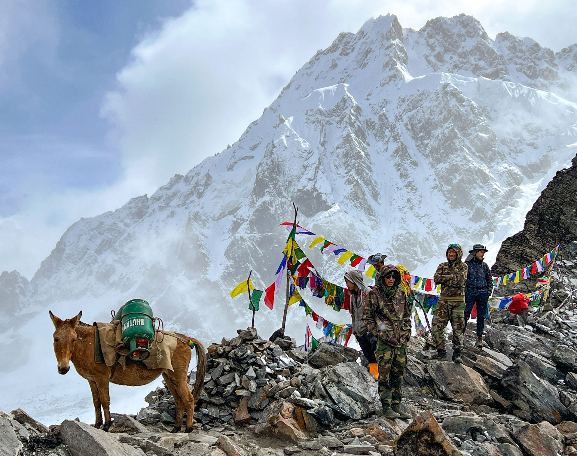 Crew on Karchung La Pass, Bhutan.