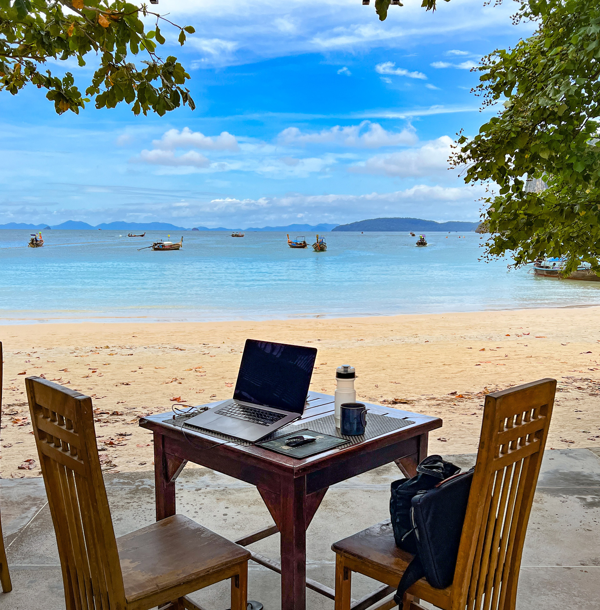 Working from Railay Beach.