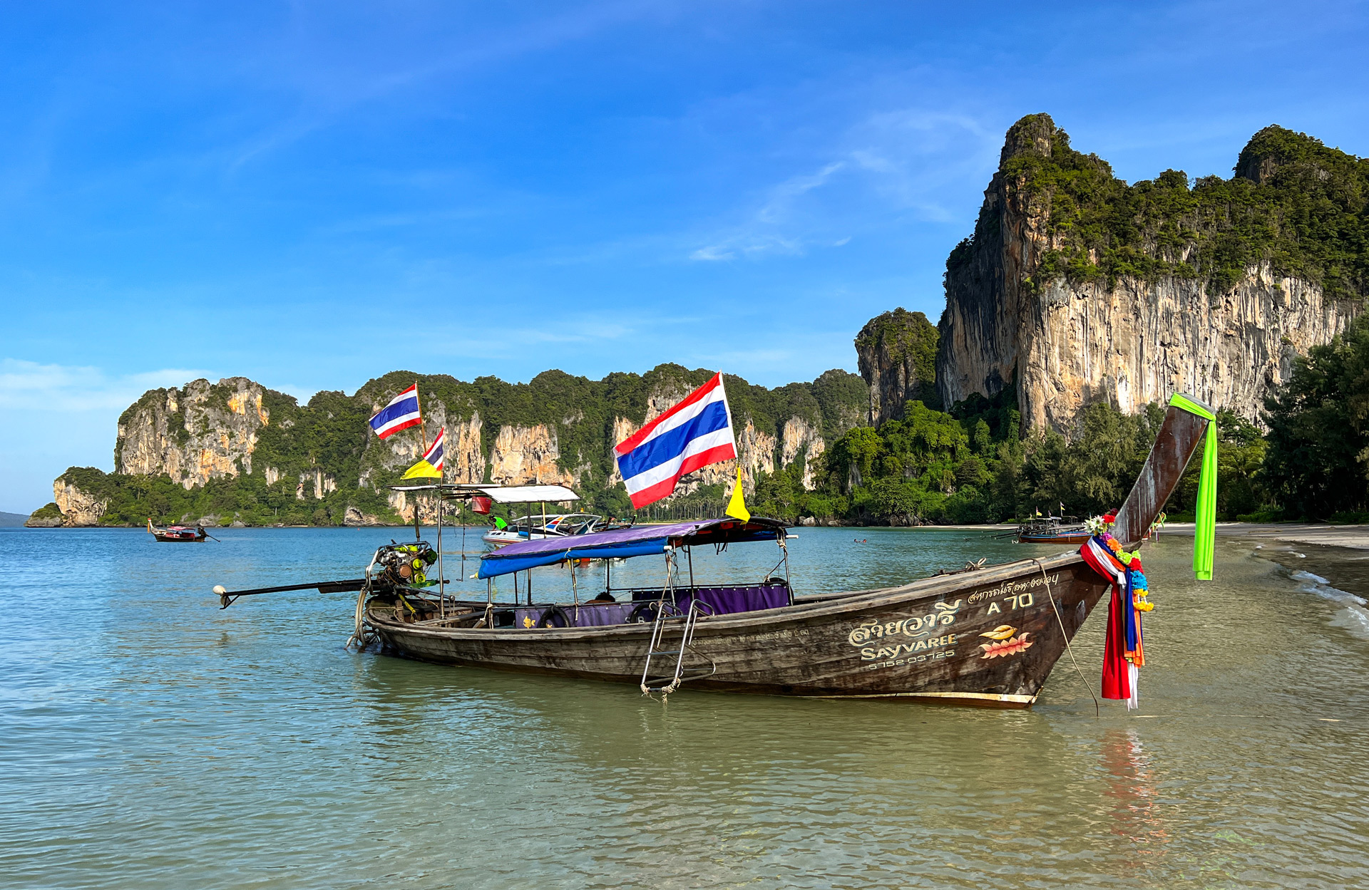 Boat at Railay Beach, Thailand.