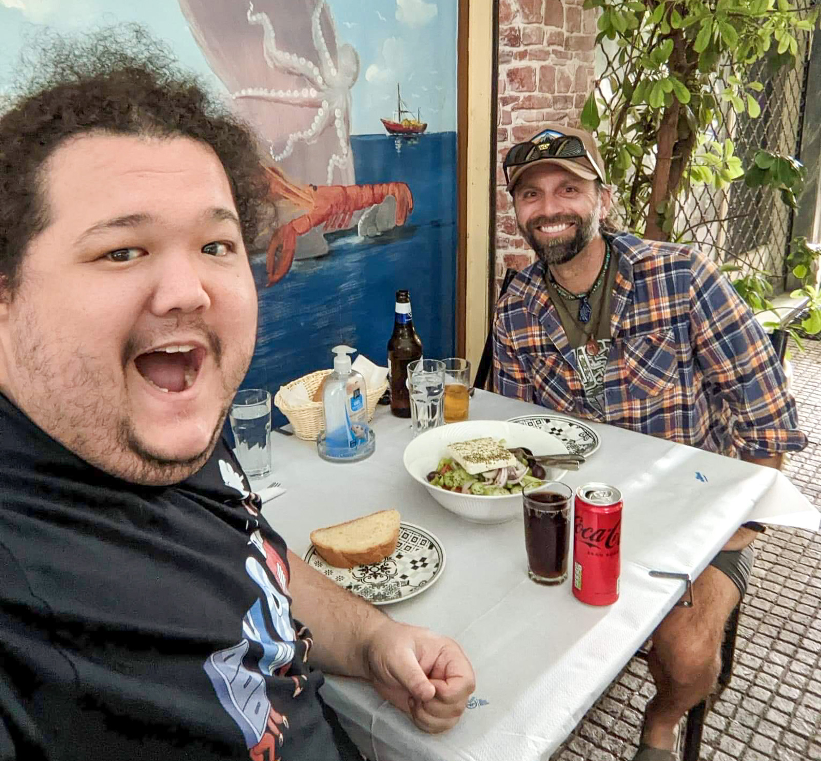 Kevin and Chris in Athens.