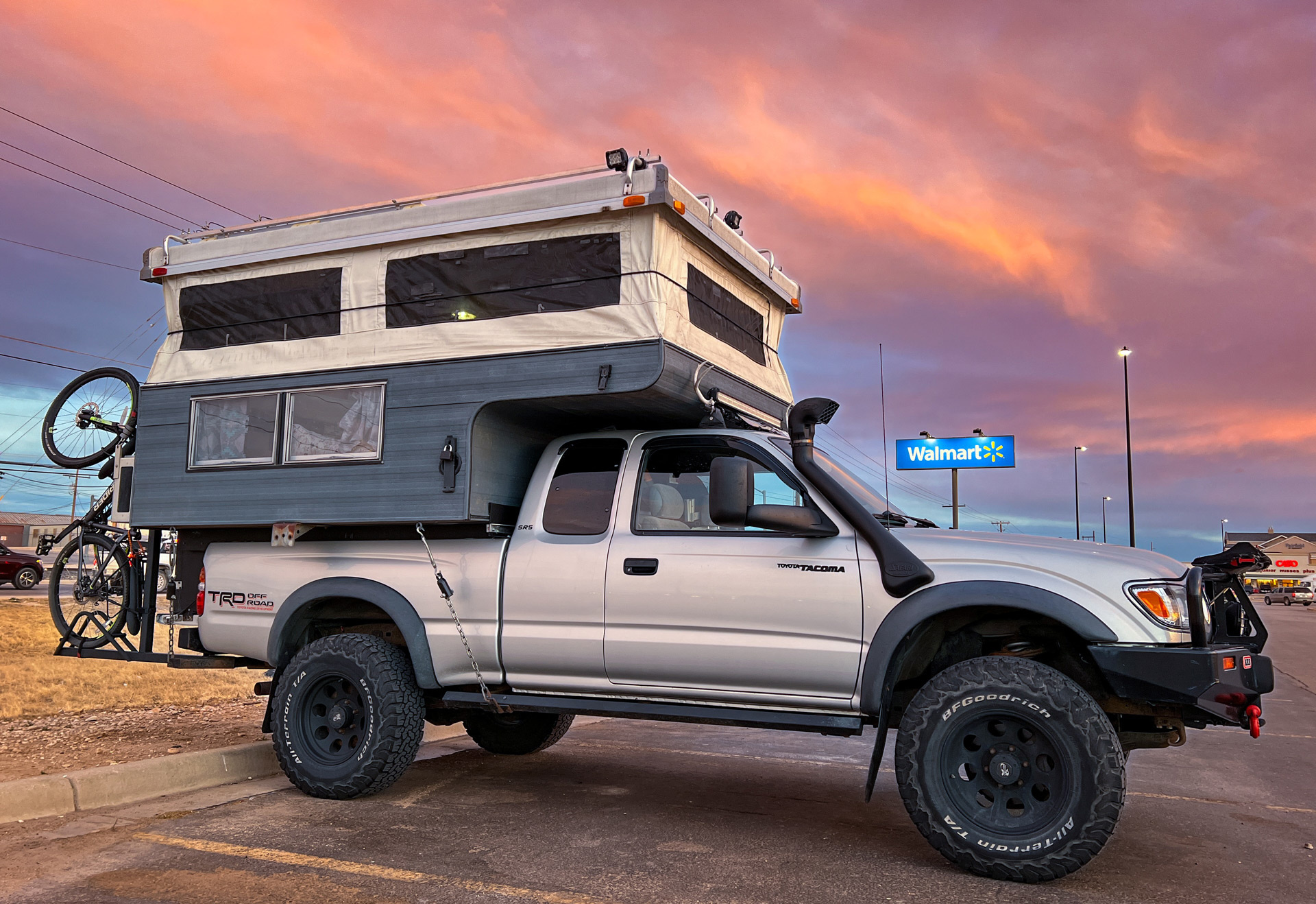 Camping in a Walmart Parking Lot.