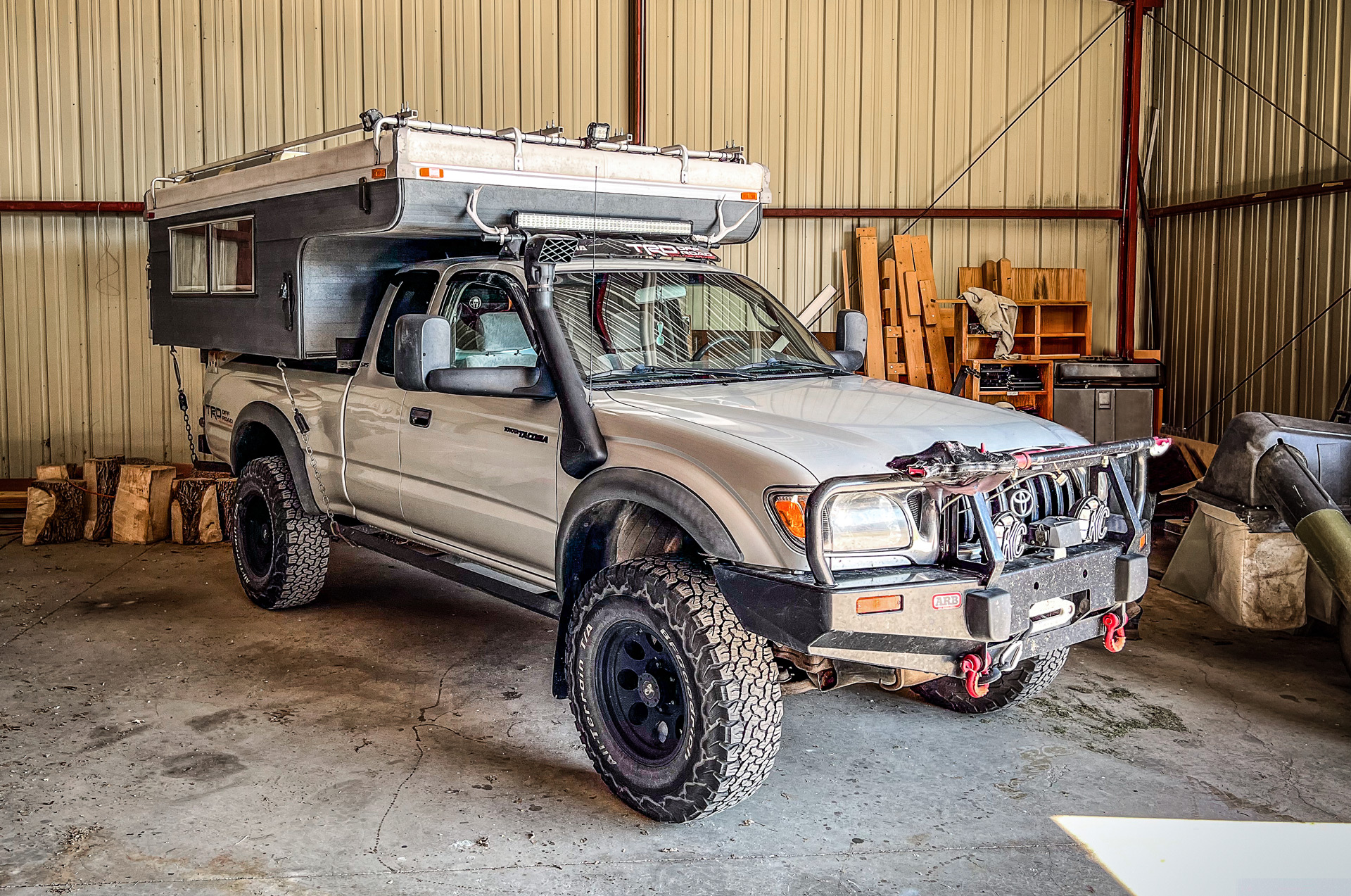 Terk the Truck Camper in Storage.