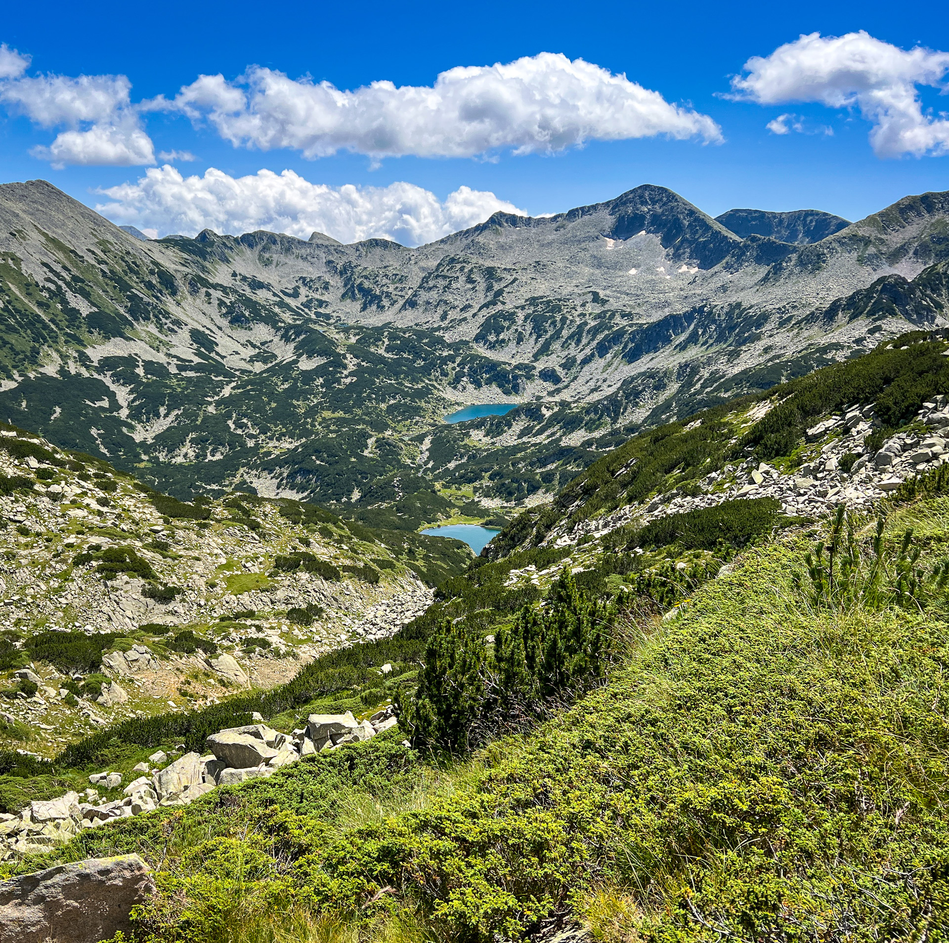 Glacial lakes in Pirin National Park.