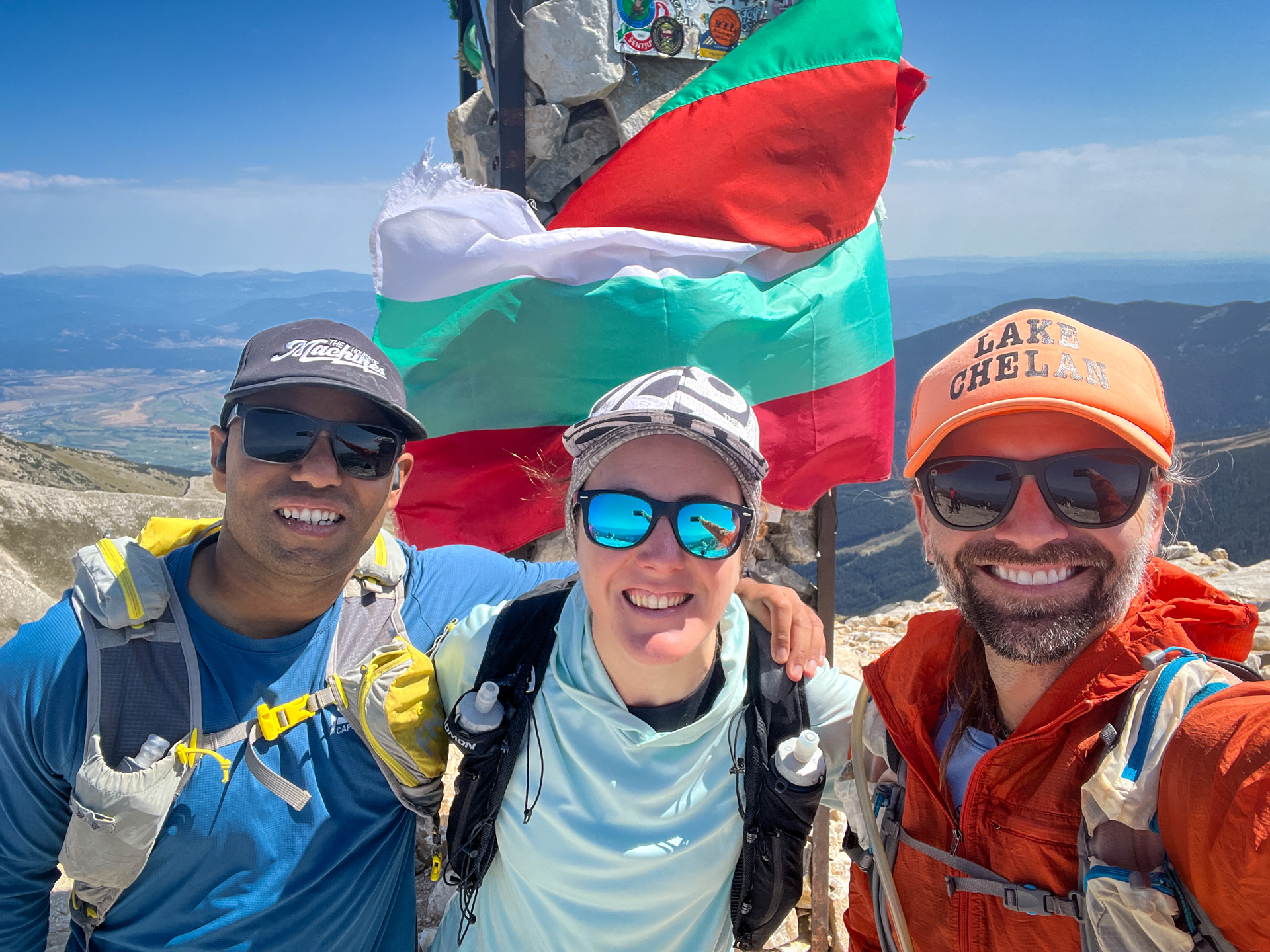 On top of Vihren Peak in Bulgaria.